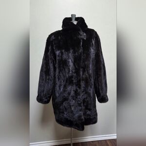 Luxurious Frederick Gelb Dark Ranch Mink Fur Coat M/L